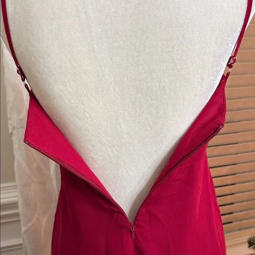 JJ’s House Burgundy Chiffon Fit & Flare Dress Youth J12 (11–12 yrs) NWT